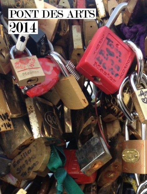 A segment of Pont des Arts in 2013—locks six inches thick