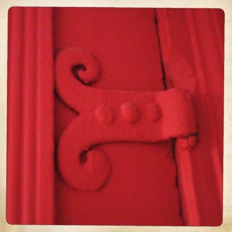 Original 18th Century door hinge on the apartment door.