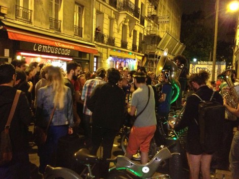 Brass band, Rue Crussol. They were incredible. Great way to end the day. ©Lisa Anselmo