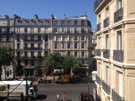 Beautiful Haussmann buildings are my view from three large windows. ©Lisa Anselmo
