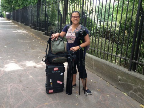 Vân is as tiny as me (about 5 feet) and someone got stuck lugging all the equipment around. "Just call me the mule," she said, ©2015 Nomadic Frames