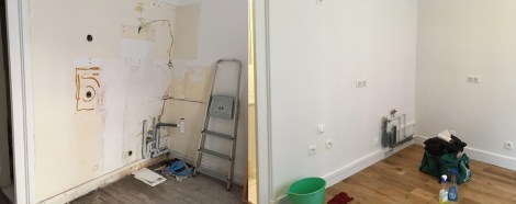 Bye-bye blue kitchen. The space is prepared for my new kitchen. Coming soon!